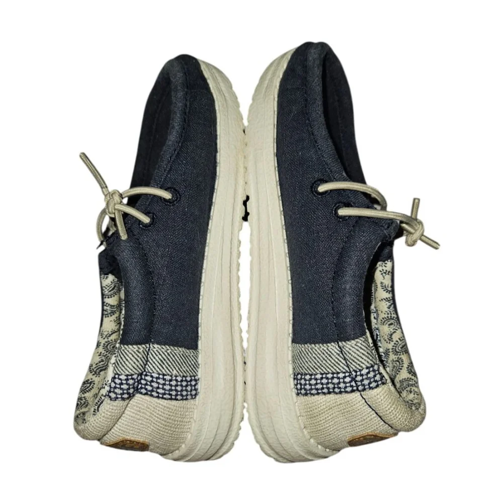 Hey Dude Wally Toddler Break Stitch Navy Blue Slip on loafers SZ 9